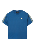 Kids Micro Eagle Logo Stripe Trim T-Shirt